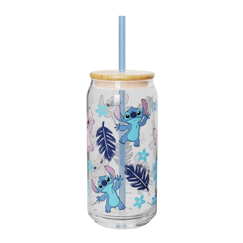20oz Hadley Glass Tumbler with Lid & Straw - Stitch Design