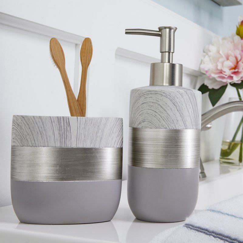 Liselotte Lotion and Soap Dispenser - 14.9 oz, Modern Silver Finish