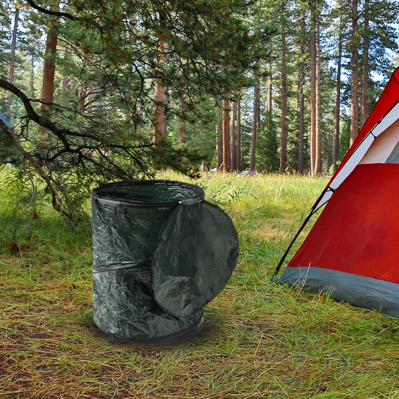 29.5-Gallon Pop Up Outdoor Trash Can - Collapsible Waste Container