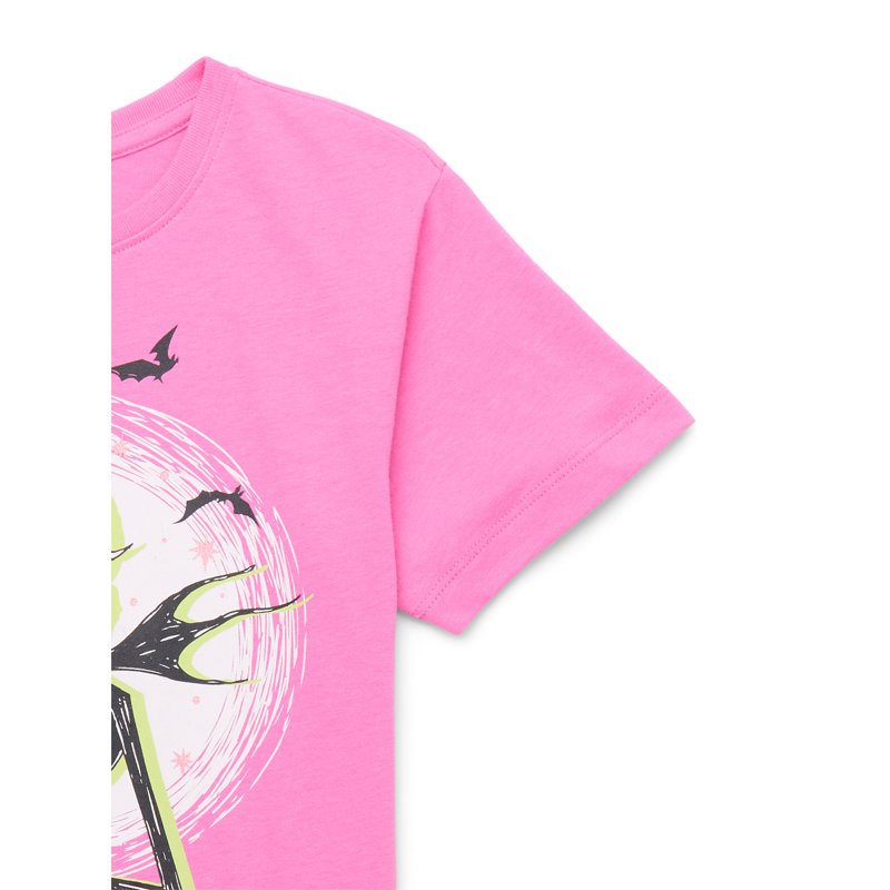 Nightmare Before Christmas Girls Halloween Short Sleeve Graphic T-Shirt XS (4-5)