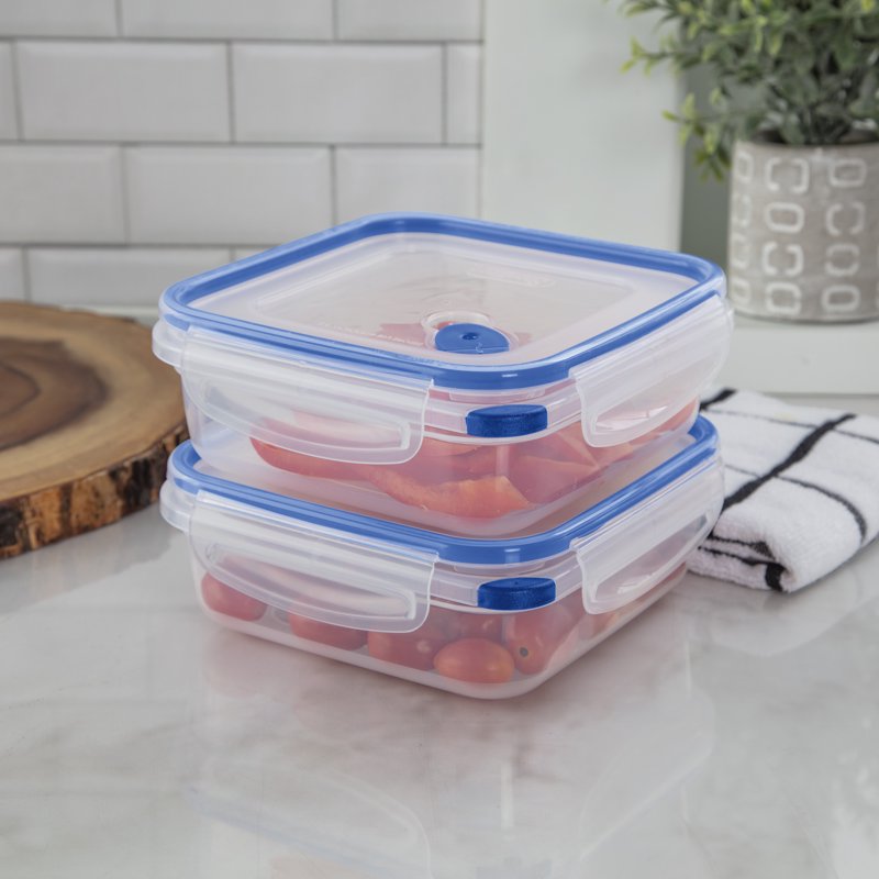 Airtight 4.0 Cup Square Food Storage Container - 6 Count, Blue