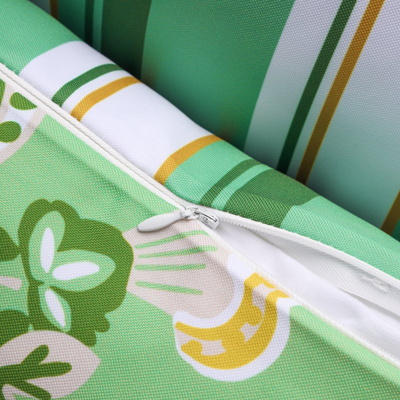 Outdoor Waterproof Floral Throw Pillow Set - Light Green 18x18 Inch, Pack of 2