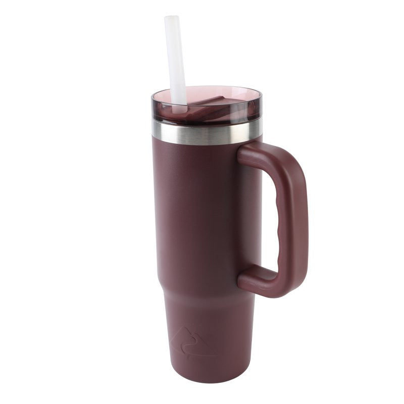 30 oz Insulated Stainless Steel Tumbler with Handle - Maroon