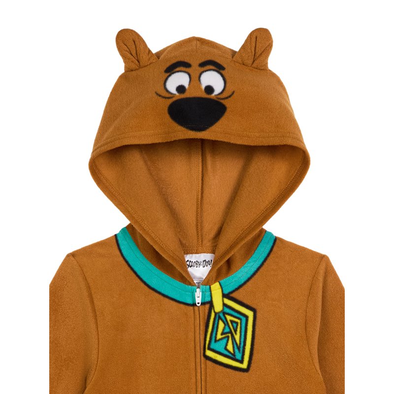 Scooby Doo Boys Long Sleeve Blanket Sleeper XS (4-5) - One-Piece Hoodie Pajama