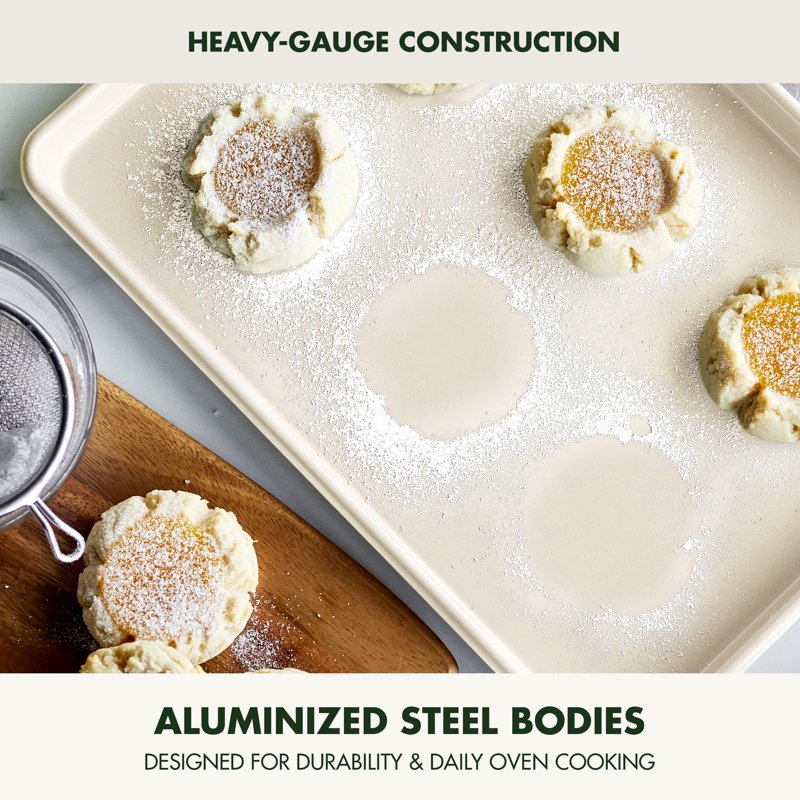 Nonstick Cookie Sheet 11" x 17" - Durable Steel, Easy Clean