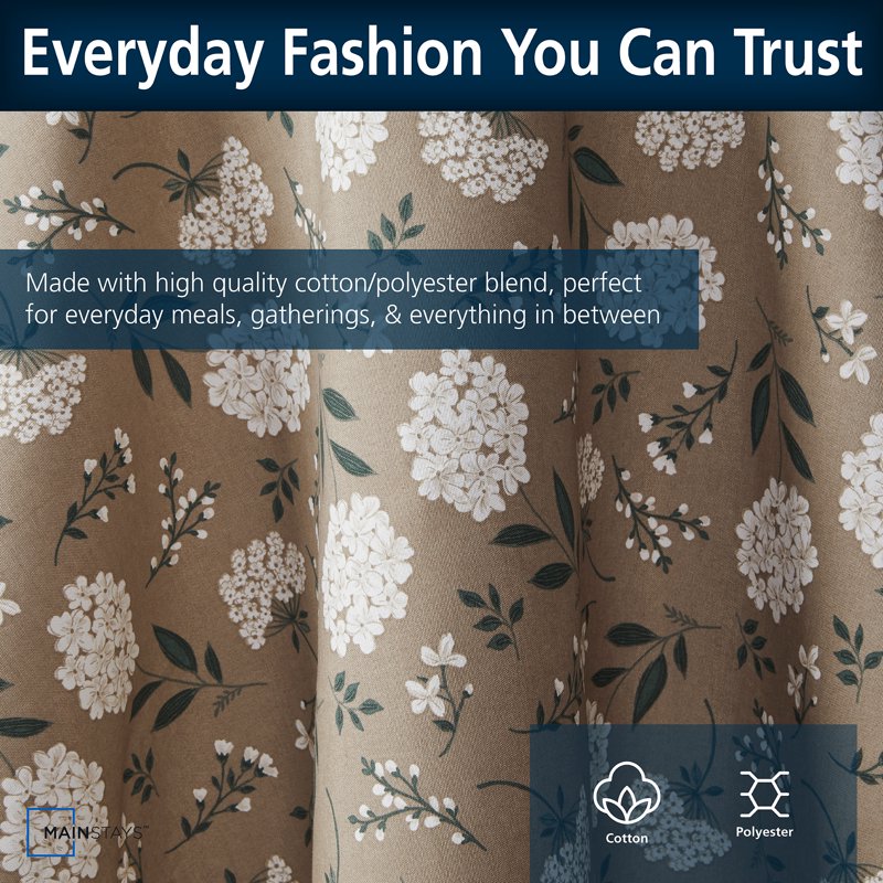Floral Tablecloth 3 Pack - 70" Round Hydrangea Design
