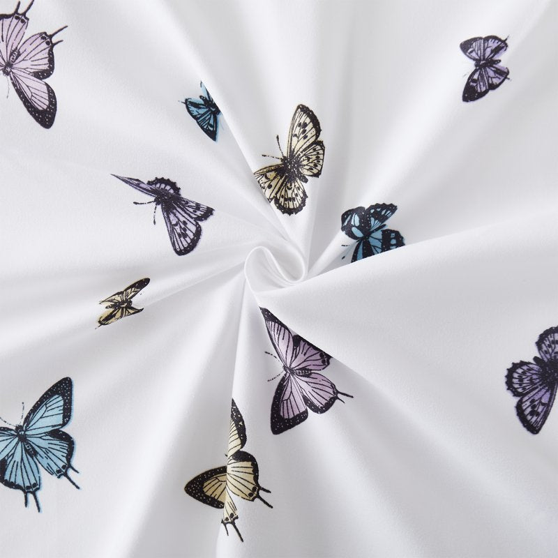 Kids Microfiber Sheet Set - Butterflies Twin XL, Ultra Soft Fitted Sheets with Straps