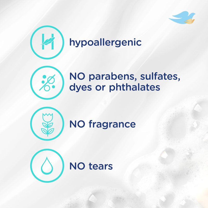 Baby Wash for Sensitive Skin - Fragrance-Free & Hypoallergenic, 34 fl oz