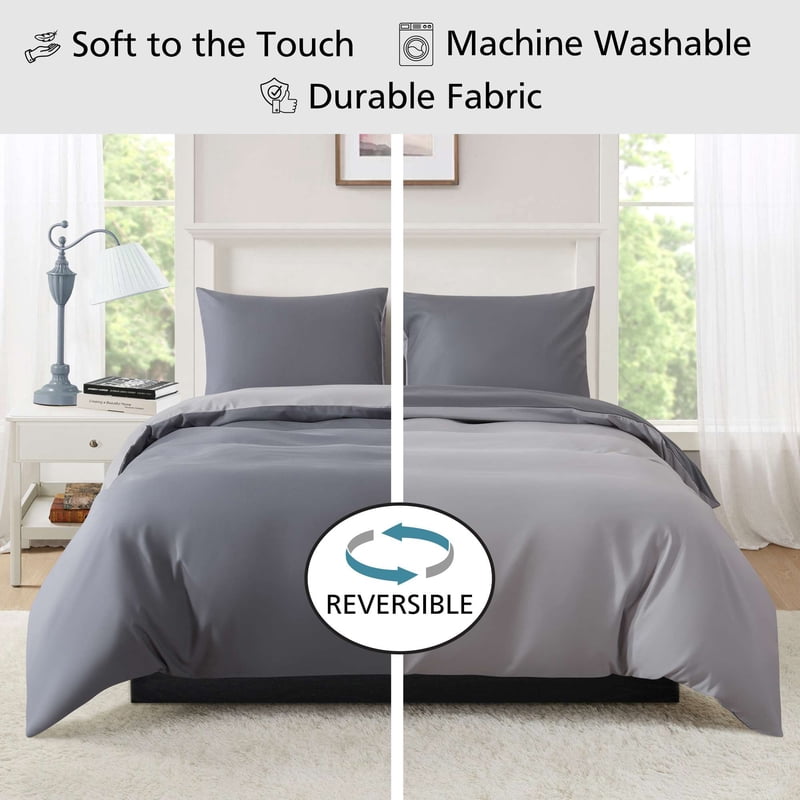 Mainstays King Duvet Cover Set All-Season 3-Piece Grey Variation of THIS listing