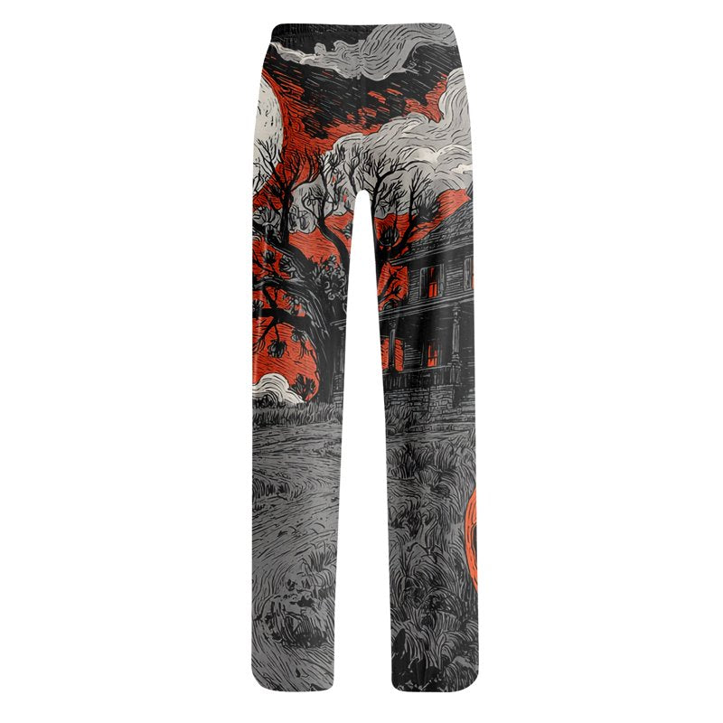 Breathable Halloween Pajama Bottoms for Women Saffron M - Cozy Nightwear