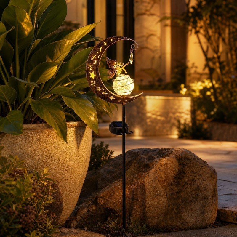 Outdoor Solar Flower Lamp A - Waterproof Garden Hanging Light Decor