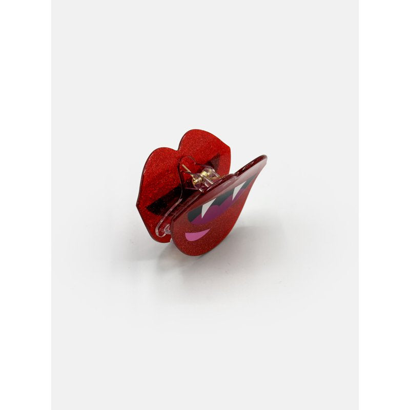 Vampire Teeth Acrylic Hair Claw Accessory for Halloween, Red