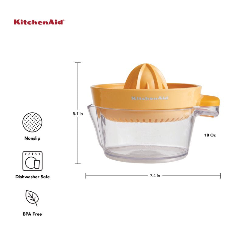 Manual Citrus Fruit Juicer with Built-in Strainer and Measuring Cup