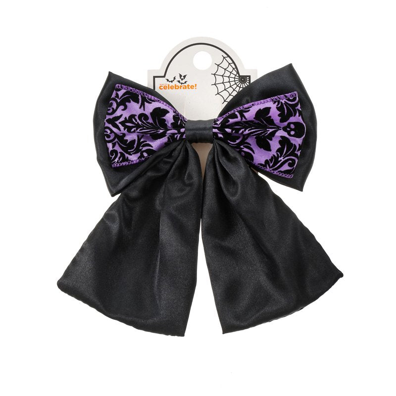 Halloween Velvet Accent Hair Bow Clip - Multicolor Alligator Hair Accessory