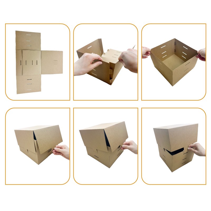 Adjustable Cake Box - 8" x 8" x 6" - Kraft - Single
