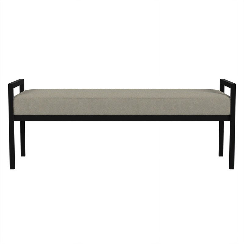 Modern Metal & Velvet Bench - Multiple Colors Available, 49.5"W