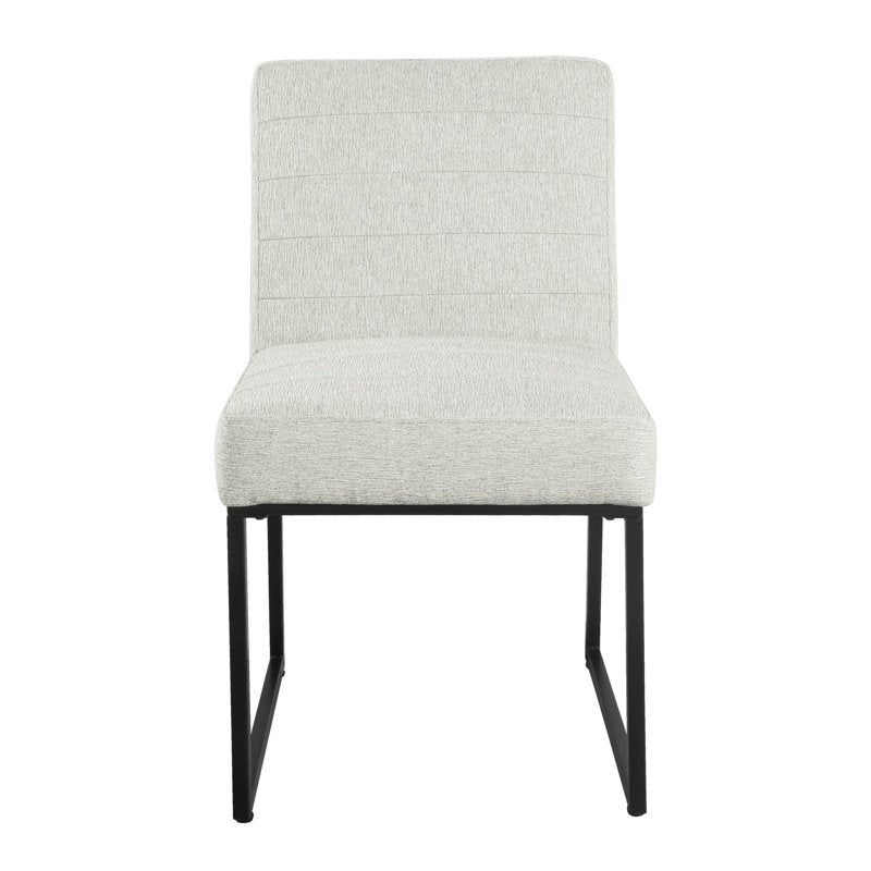 Channel Back Dining Chair - Sustainable Gray with Metal Legs