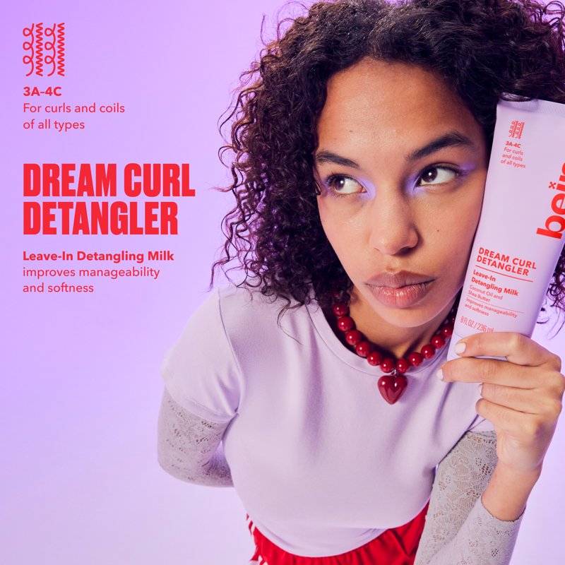 Dream Curl Leave-In Detangling Milk, Hydrating Hair Care for Curls - 236mL