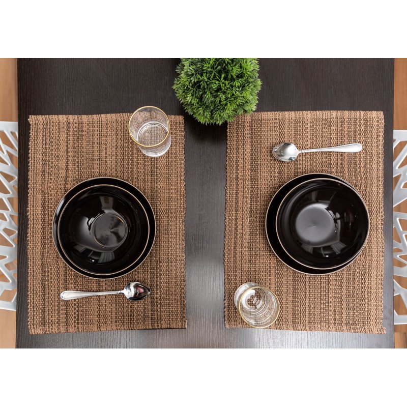 Cotton Placemat Set - Casual Classic Handwoven - Brown
