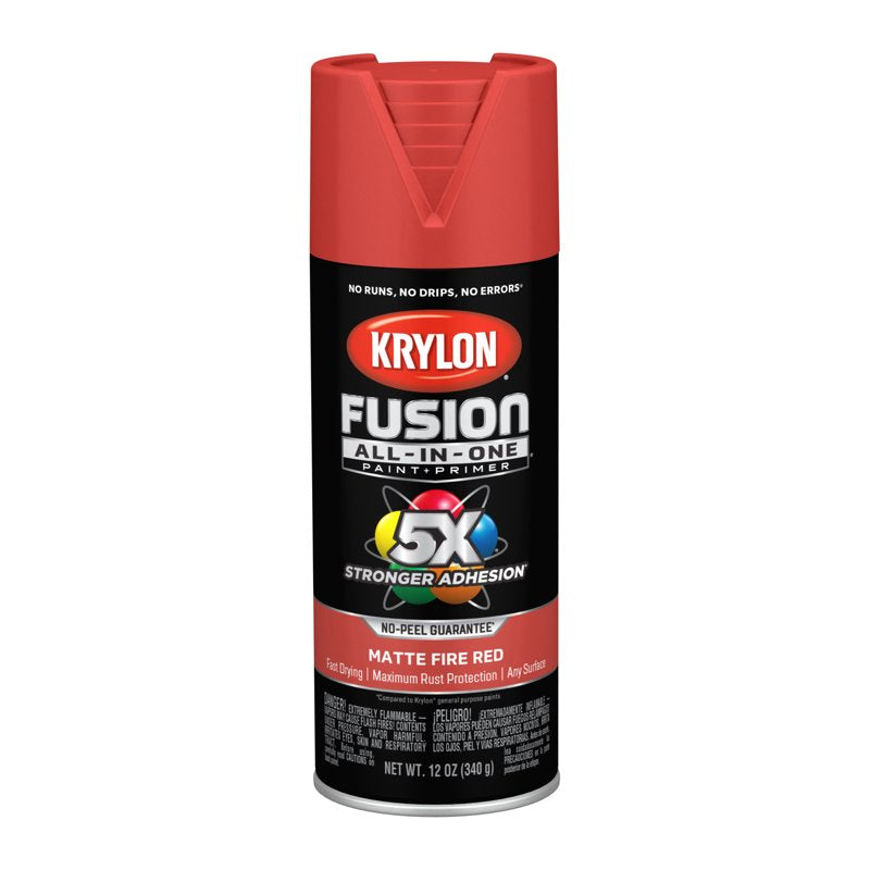 Krylon Fusion All-In-One Spray Paint - Matte Fire Red, 2 Pack