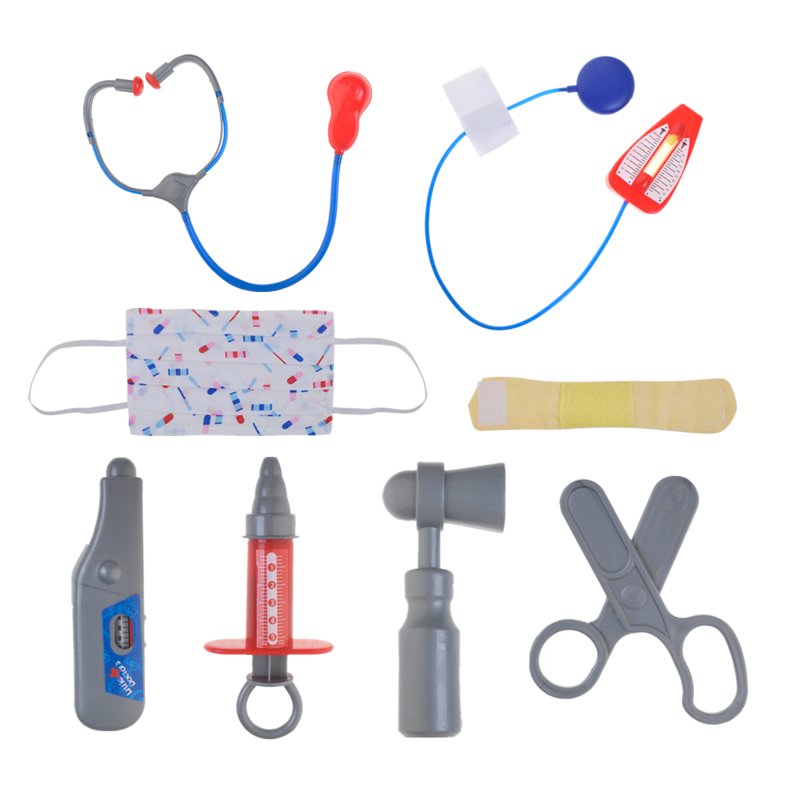 Kids Doctor Costume Set S - 9-Piece Role Play Dress-Up Halloween Toy