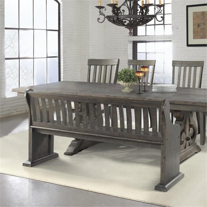 Stanford Pew Bench - Dark Ash Finish with Lath Back Design