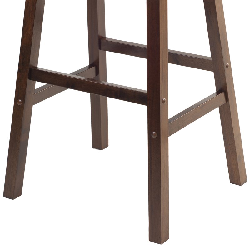 Saddle Seat Bar Stool - 29" Walnut Finish
