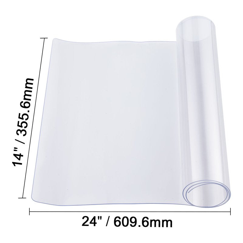 Clear PVC Desk Protector - 14 x 24 Inch, 1.5mm Thickness