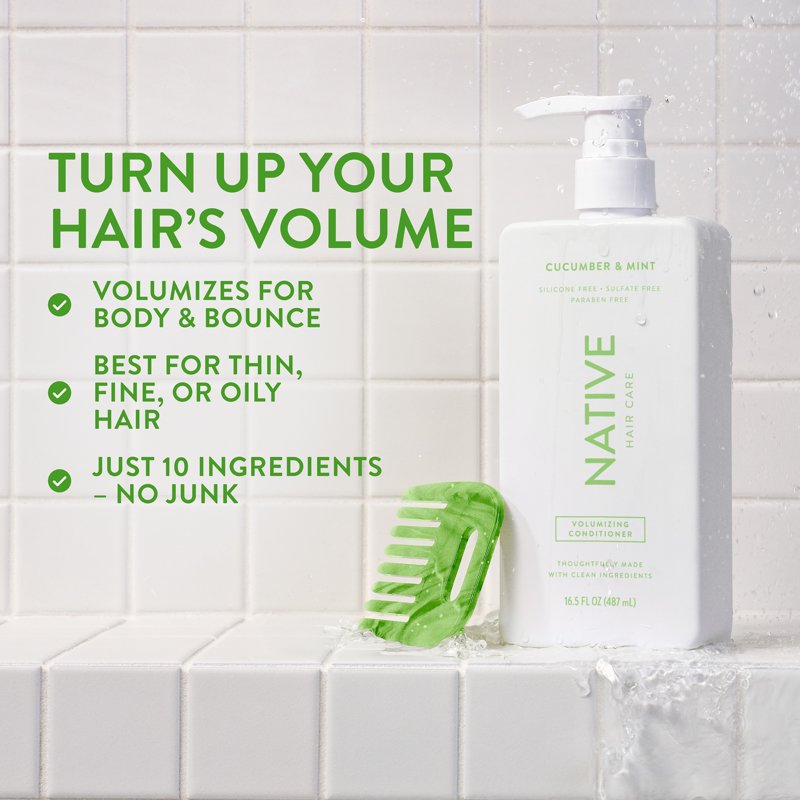 Volumizing Hair Conditioner, Cucumber & Mint, Sulfate & Silicone Free, 16.5 oz
