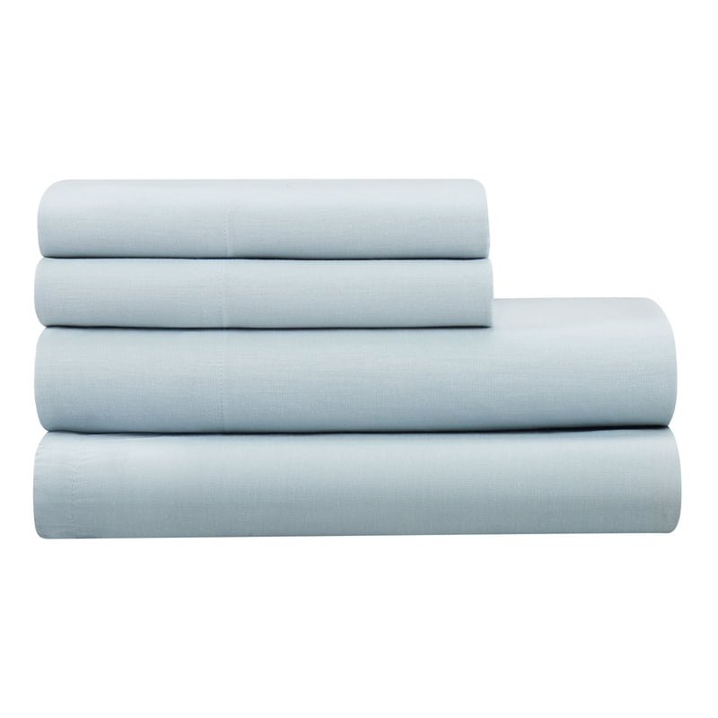 King Blue Lyocell & Linen Blend Percale Bed Sheet Set - Hotel Style