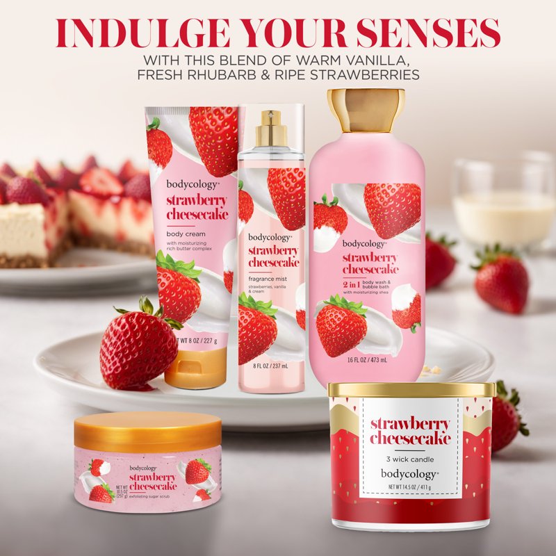Strawberry Cheesecake Exfoliating Sugar Scrub with Shea Butter, 10.5 oz