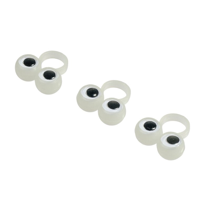 Glow-in-the-Dark Googly Eyes Rings Party Favors - Multicolor, 12 Pack