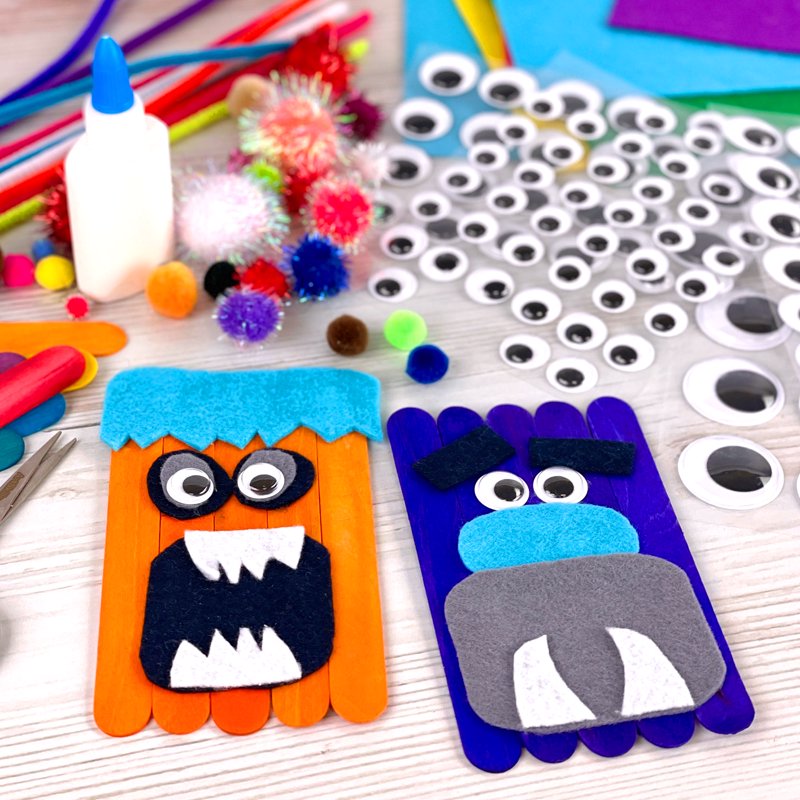 Googly Eyes Stick-On Craft Supplies - Black & White, 119 Count - Multiple Sizes