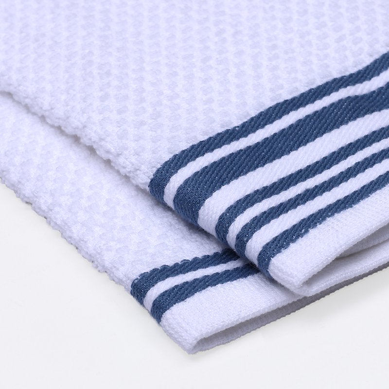 Woven Kitchen Towel Set - 4-Pack 16x26 in, Blue Corduroy