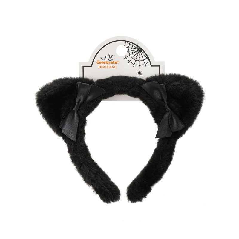 Halloween Fuzzy Cat Ears Headband for Women - Costume Accessory