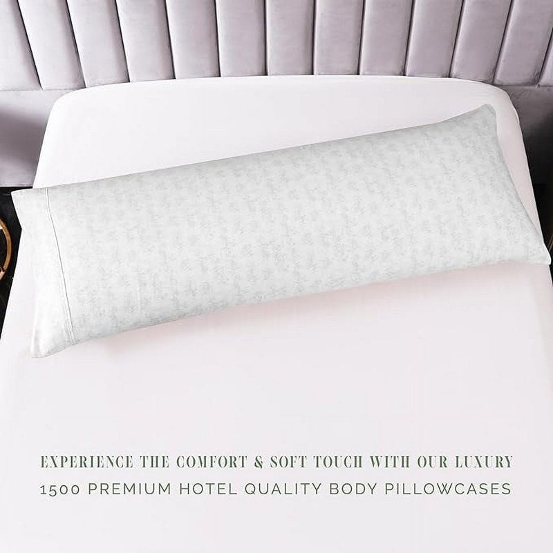 Sea Waves Body Pillowcase - Microfiber 1500 Series Hotel Quality, Soft & Wrinkle-Resistant, Hidden Zipper, 21x54 Inches - Wave Beige