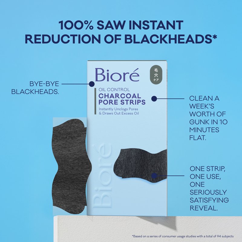 Charcoal Pore Strips for Men - Deep Cleansing Blackhead Remover (6 Count)