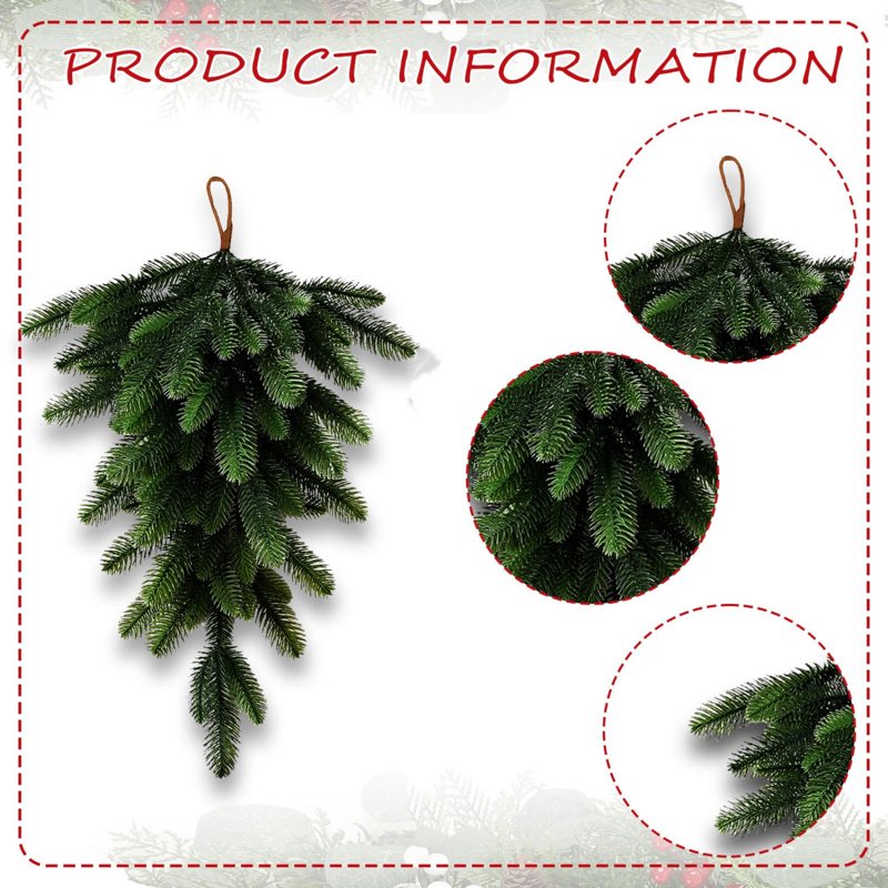 Artificial Pine Needle Wall Garland for Christmas - 26 Inch Holiday Decor - Variation of Christmas Decoration P