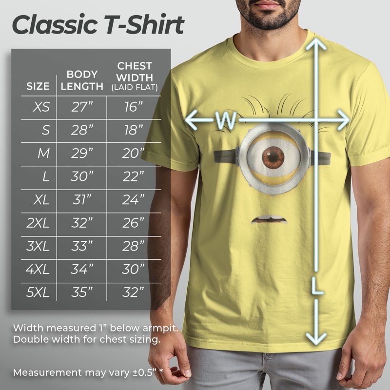 Men's Despicable Me Minions Shocked Face Graphic T-Shirt 3XL - Banana Lover