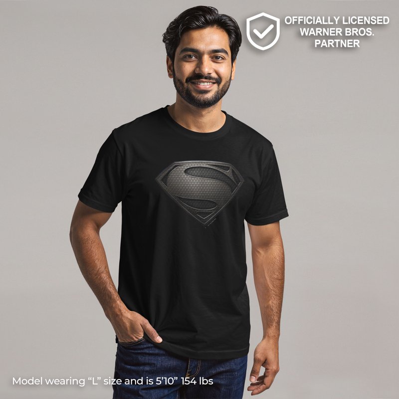 Men's Batman V Superman Rebirth Symbol T-Shirt Black 3XL - Superman