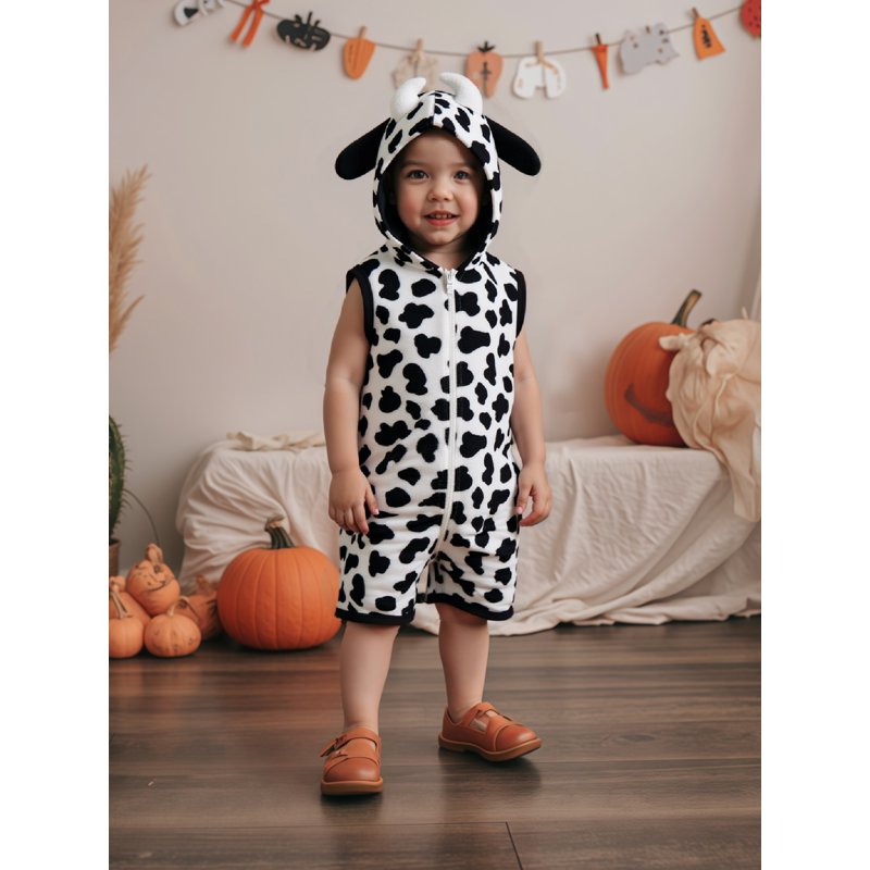 Kids Cow Costume Toddler Baby Girl Boy Halloween Animal Jumpsuit - Colorful 2-3 Years