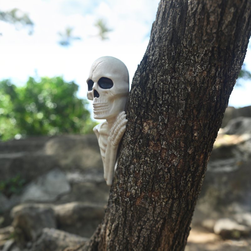 Halloween Skeleton Tree Peeker - 14-Inch Spooky Yard Garden Decor