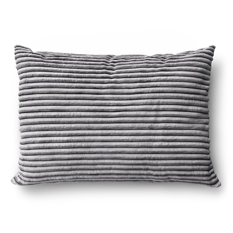 Kids Twin Comforter Set - Gray Plush Ribbed Corduroy Bedding, 2 Pieces