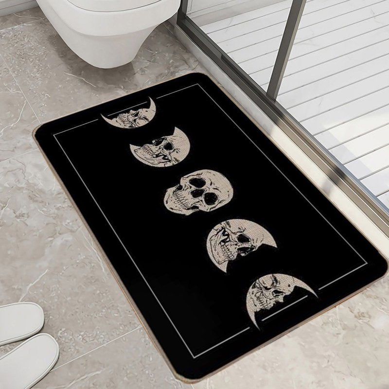 Halloween Door Mat - Spider Web Bones Welcome Doormat, Outdoor Non-Slip Rug - Variation D