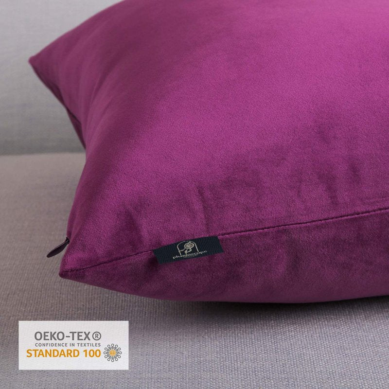 12x20 Inch Velvet Throw Pillow - Dark Purple Decorative Cushion