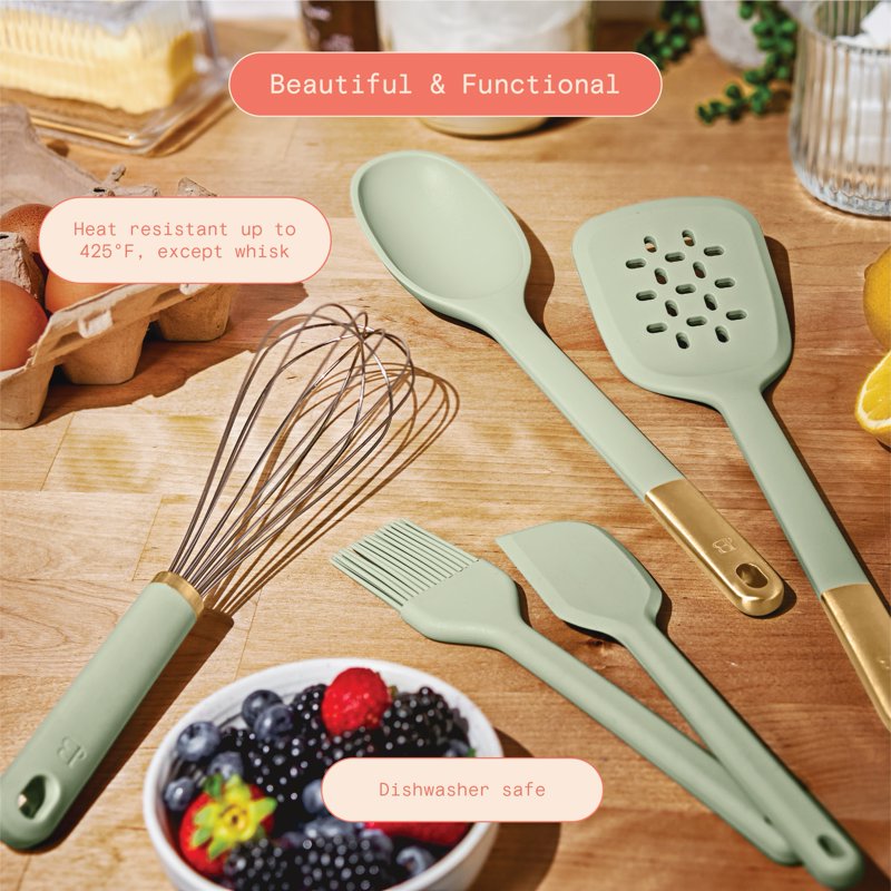 5-Piece Kitchen Tool Set - Sage Green