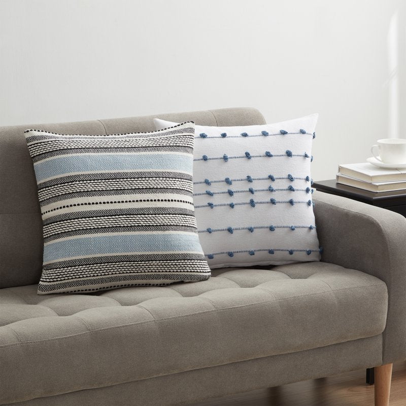 Blue Yarn Dye Stripe Decorative Pillow Cover - 18x18 Inches, Mainstays, Variation of THIS listing