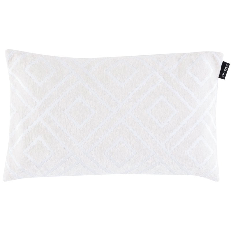 Safavieh Triska Diamond Pillow 12x20 Ivory - Contemporary Decor