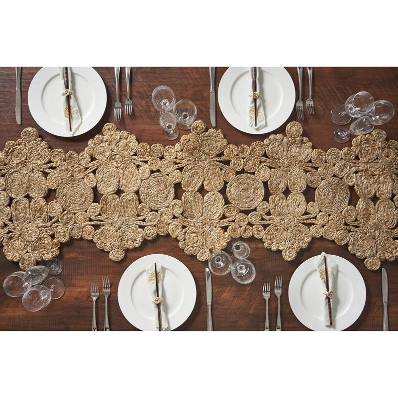 Natural Jute Table Runner - Handmade 16" x 80" Length