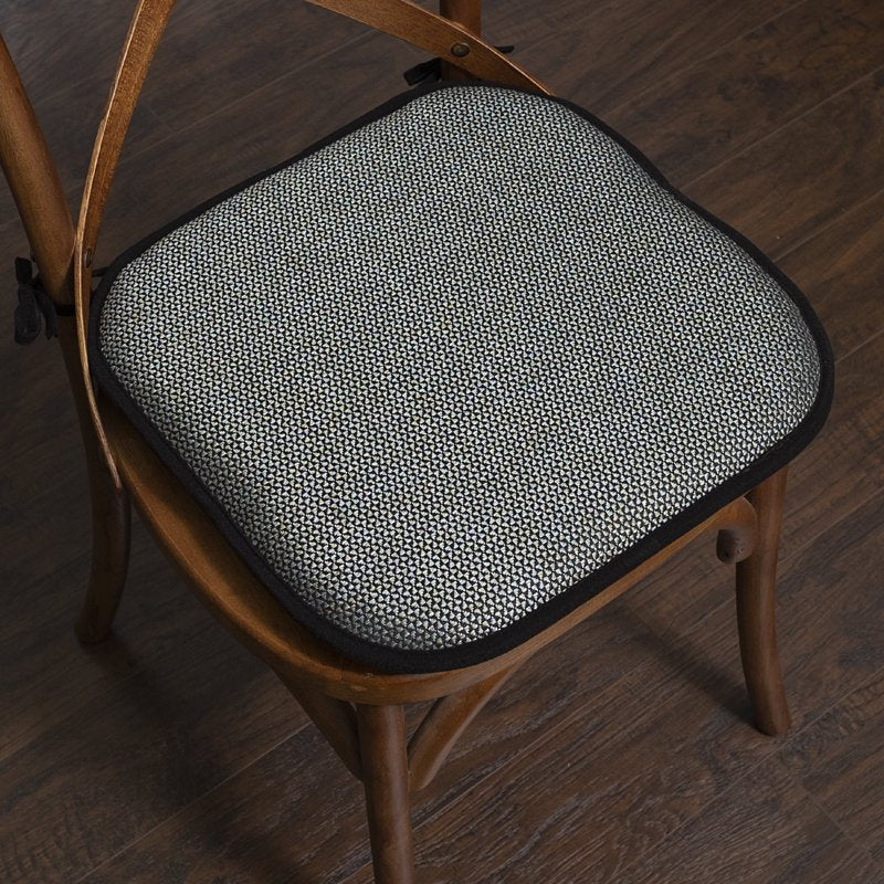 16" x 16" Black and Sage Blue Chair Pad Cushions - 6 Pack